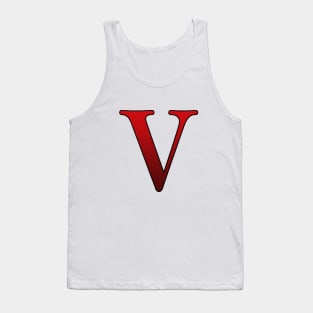 Red Roman Numeral 5 V Tank Top